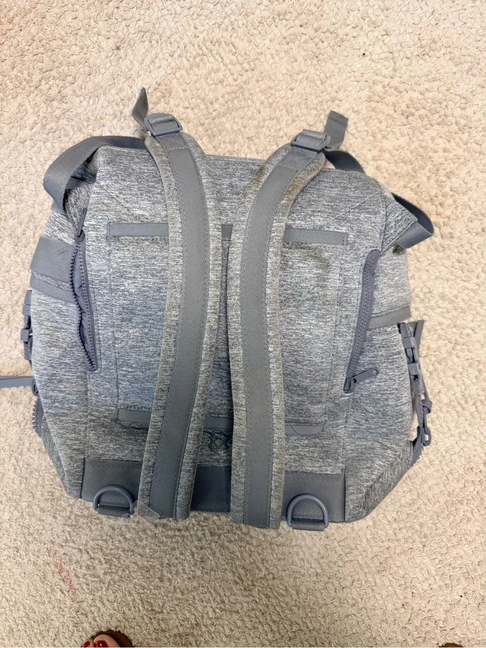 Dagne Dover Heather Gray Men's Backpack with Front Zip Pockets